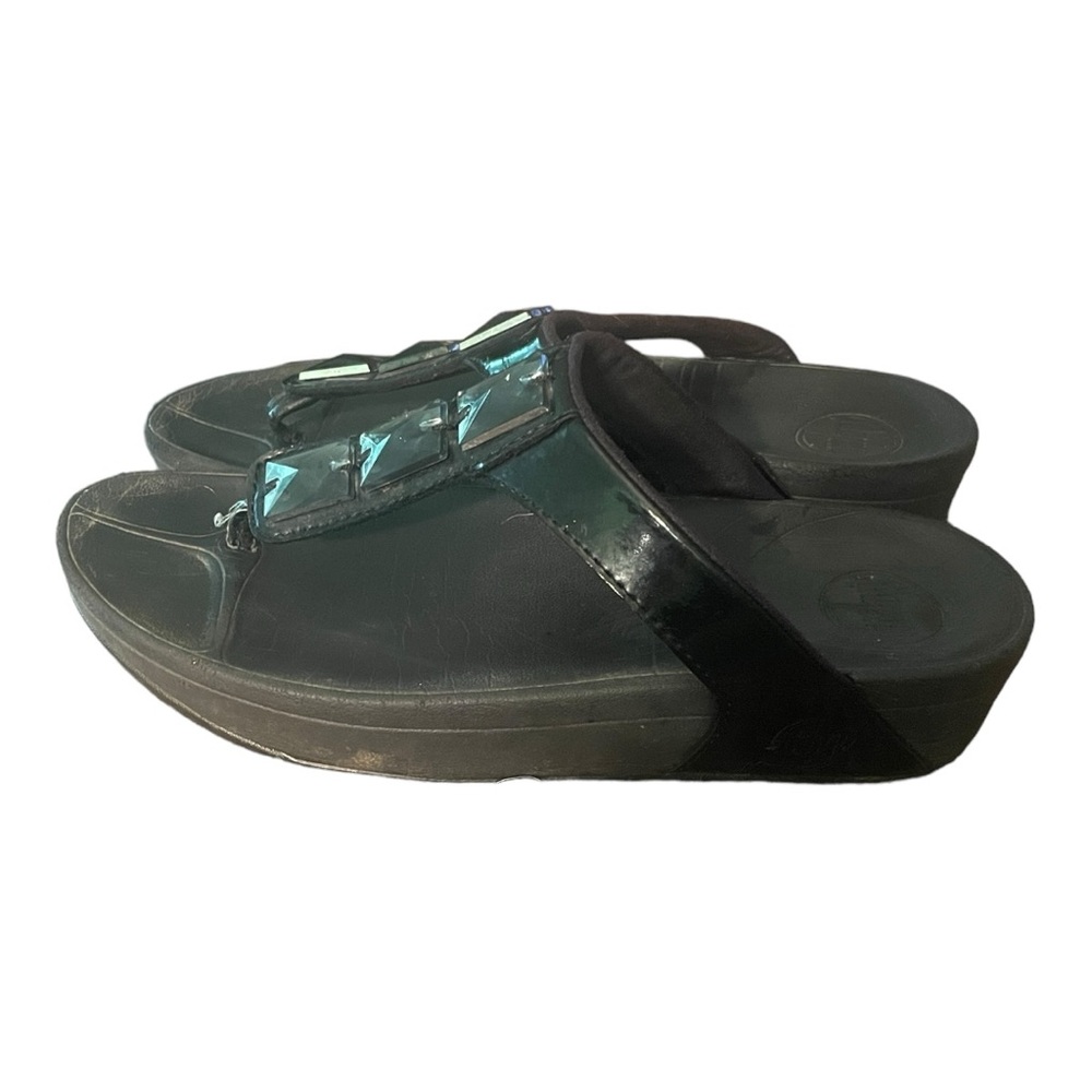 FitFlop Sandals Black with Bling Size 7 - Picture 2 of 8
